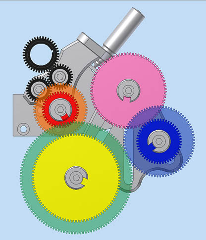 Attachment for screwcutting with Schaublin 70, schema