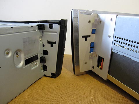 Смонтированная аппаратура и компьютер, разница высот. Car-PC для Mercedes E Class, W 211, Audio 20.