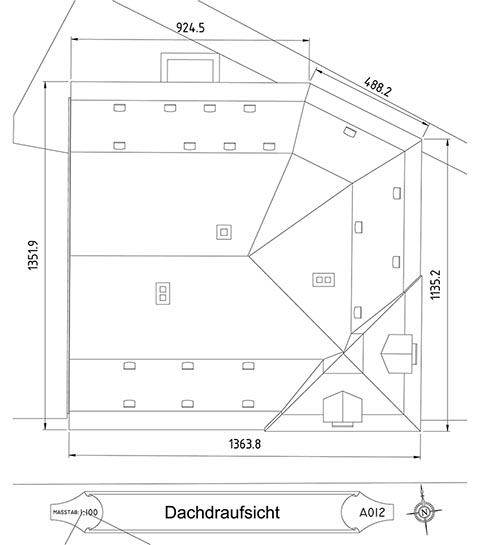 Draufsicht auf das Haus Dietel, Greiz.