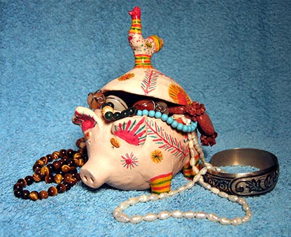 Folk art, Filimonovo toy, Composition piggy