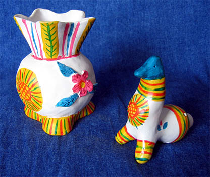 Folk art, Filimonovo toy,  Vase and hen