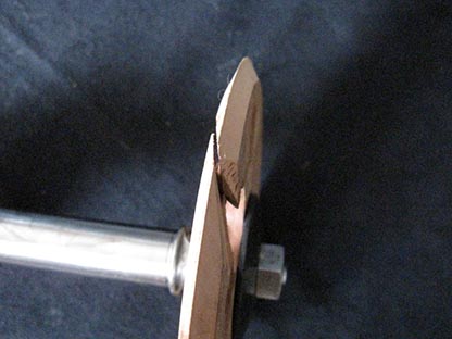 Pinion pollishing maschine Prata Type 11, a wooden polishing disc
